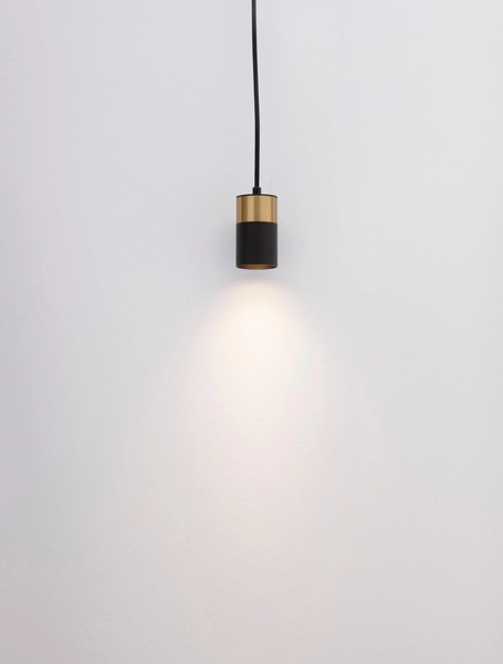 Nowoczesna lampa wisząca Cayes okrągły zwis czarny złoty