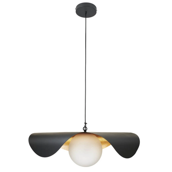 Wisząca lampa ENZO ST-F22020601-D80 black szklana kula czarny złoty
