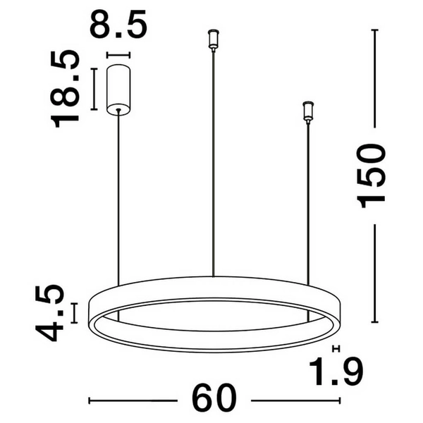 Salonowa lampa wisząca BARI LE44318 LED 60W 3000K pierścień brązowy