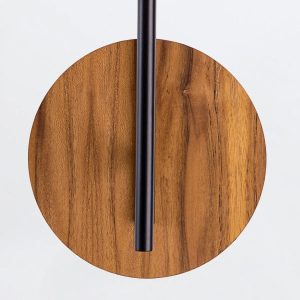 Ścienna lampa okrągła Dot QN-DOT-WB1-TEAK drewniana brązowy czarny