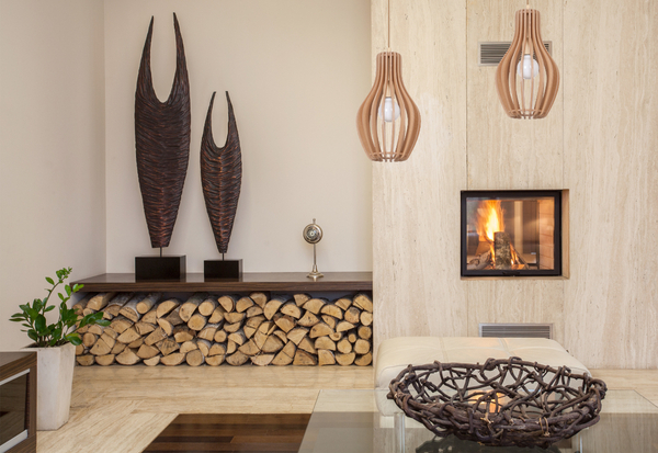 Wisząca lampa skandynawska Ika 4171 salonowa nad stół drewniana