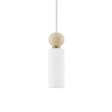 Lampa wisząca glamour CORVIZO LE45273 szklana metalowa biała złota