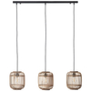 Potrójna lampa wisząca tuba Woodrow 93778/20 bambusowa beżowy czarny
