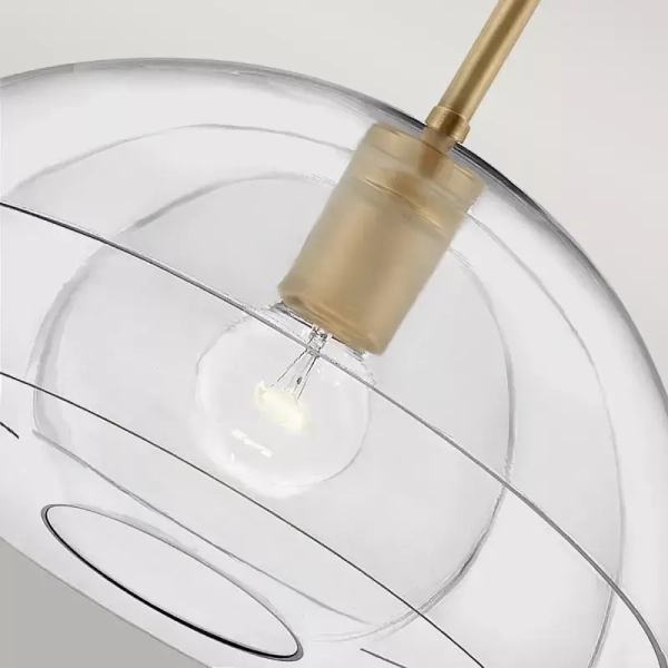 Lampa wisząca szklana LOTUS QN-LOTUS-P-HBR kopuła mosiądz przezroczysta