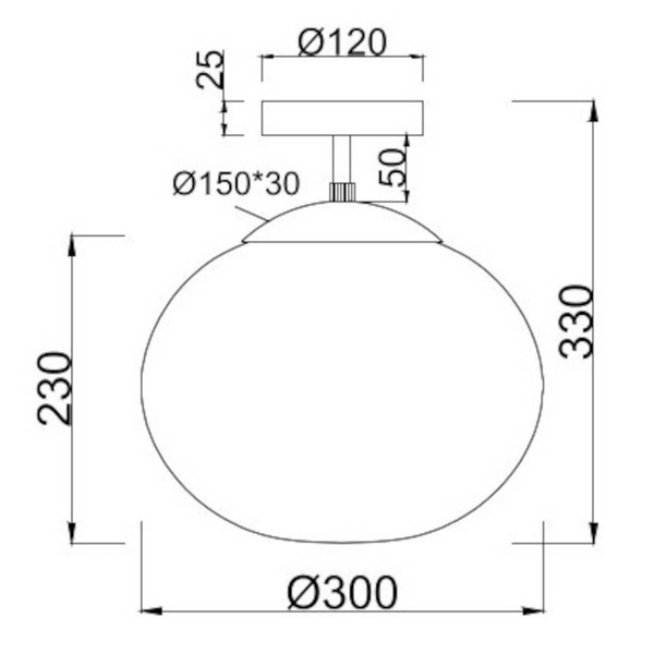 Sufitowa lampa szklana FOMENTO 663100108 Trio kula do gabinetu biały złoty