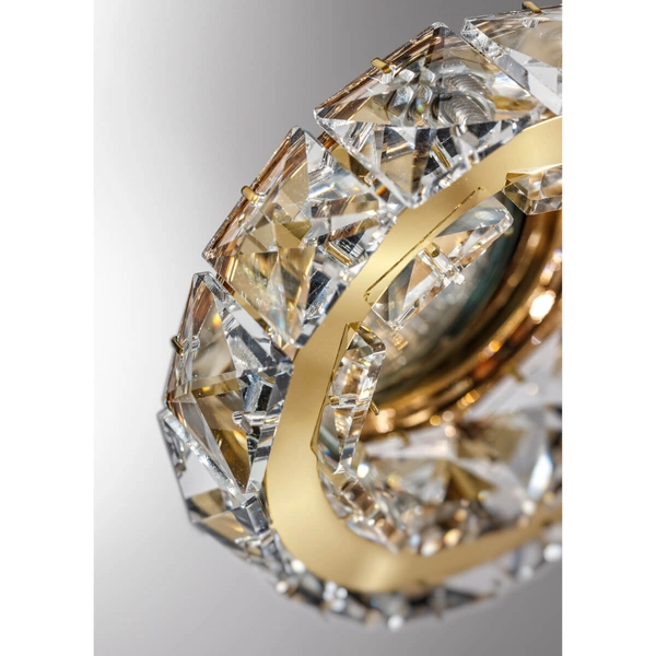 Wpustowa lampa sufitowa Ester AZ1450 złota do sypialni okrągła