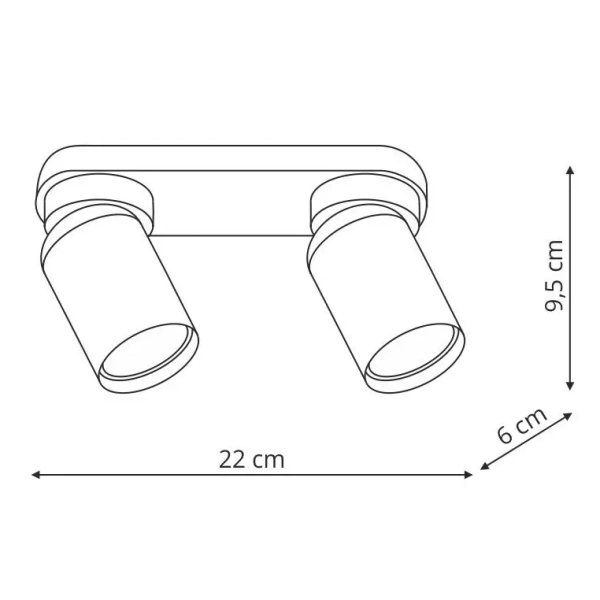 Regulowana lampa sufitowa Pointa LP-6398/2WS WH do holu biały