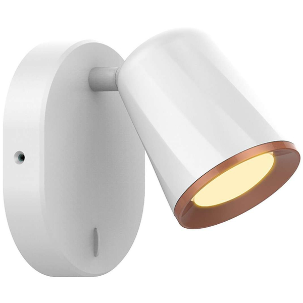 Ścienna LAMPA kinkiet SOLANGE 5045 Rabalux metalowa OPRAWA regulowana LED 6W 3000K reflektorek tuba biała złota