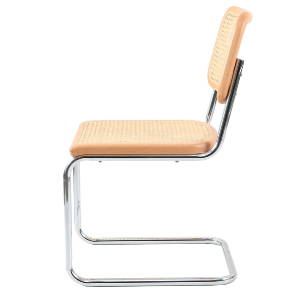 Krzesło do kuchni VIENNA MH-014CH-CHN Step rattanowe chrom beżowe