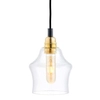 Skandynawska LAMPA wisząca LONGIS 10875305 Kaspa szklana OPRAWA loftowy ZWIS kaskada złota przezroczysta czarna