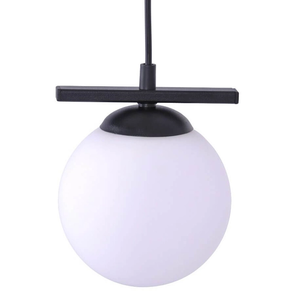 Kulista lampa wisząca GLOBE 1207 szklana do salonu czarna biała