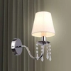 Lampa ścienna RUTI 21-58706 klasyczna abażurowa z kryształkami chrom beżowa