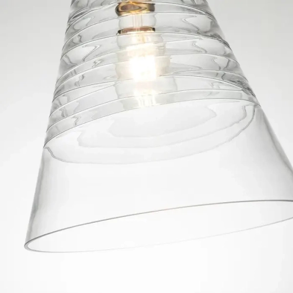 Wisząca lampa do kuchni Elmore QN-ELMORE-P-BBS stożek szklany mosiądz