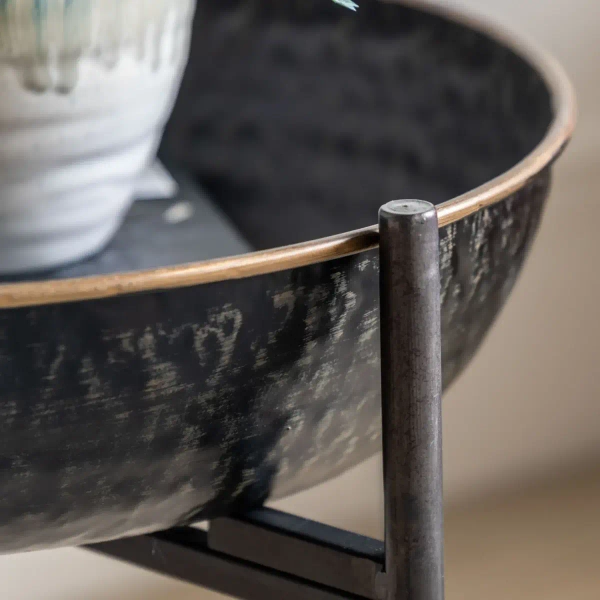 Stolik kawowy metalowy Wesley 5055999238090 do salonu czarny złoty