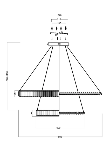 Żyrandol glamour Krone P097PL-L90G4K Maytoni LED 90W 4000K ring złoty