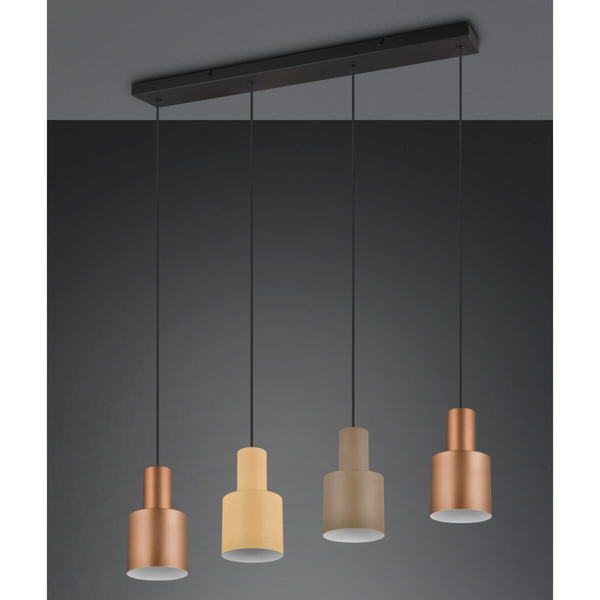 Wisząca lampa ELIOR DL417319400 Trio tubka metalowa czarny brązowy multikolor