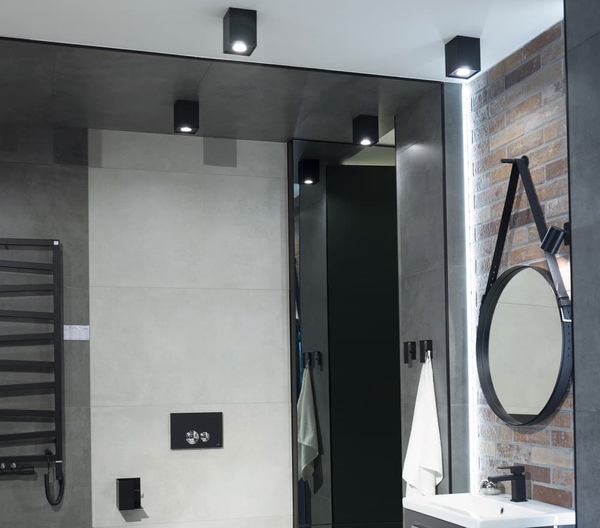Downlight loftowy BASIC SQUARE C0071 Maxlight do salonu metalowy czarny