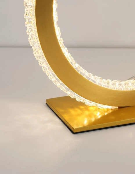 Stołowa lampa glamour Monte ring crystal LED 20W 3000K złoty