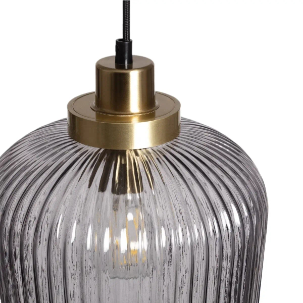 Szklana lampa wisząca Niko ABR-LWS-C-NIK owalna do salonu przydymiona