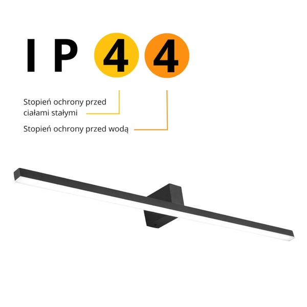 Salonowy kinkiet nad obraz Nevada LP-778/1W XXL BK LED 32W 4000K IP44 nowoczesny czarny