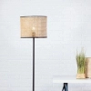 Podłogowa lampa do salonu Wiley 99091/09 ratanowa czarna beżowa