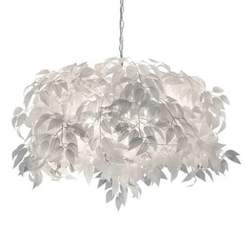 Lampa zwieszana Leavy R10464001 RL Light listki pióra chrom biała