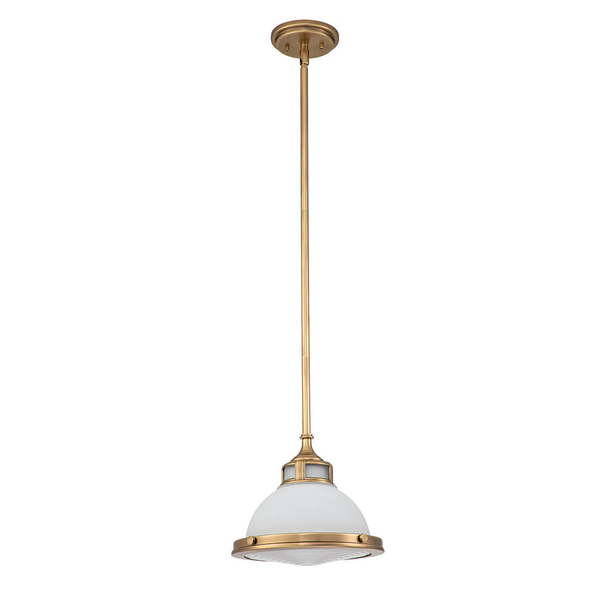 Szklana lampa wisząca retro Amelia HK-AMELIA-P-S-HB mosiądz biały