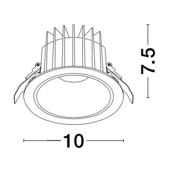 Lampa wpuszczana sufitowa TORVIAN biała LE65115 LED 10W 3000K IP67 oczko