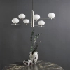 Wisząca lampa kulista Jasper JAS0646 kule do jadalni nikiel biała