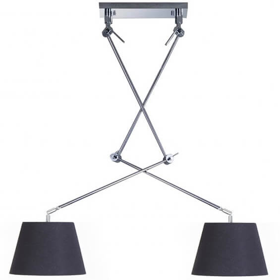 Wisząca lampa na wysięgniku Adam AZ1842+2xAZ2600 zestaw satyna czarna