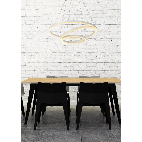 Lampa zwis TRINITI 46402/99/31 Lucide LED 136W 3000K pierścienie biała
