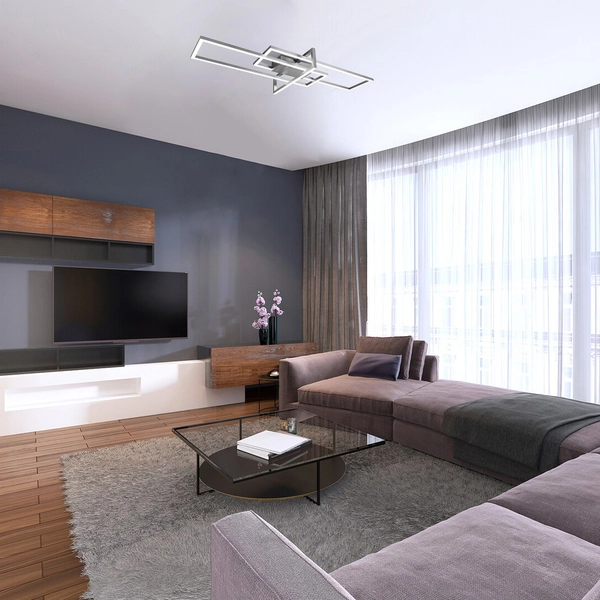 Ledowa lampa sufitowa Thabita 6867 plafon 35W 4000K nad łóżko satyna