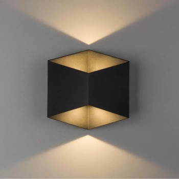 Kinkiet LAMPA loft TRIANGLES LED 8142 Nowodvorski metalowa OPRAWA geometryczna LED 10W 3000K elewacyjna IP54 czarna