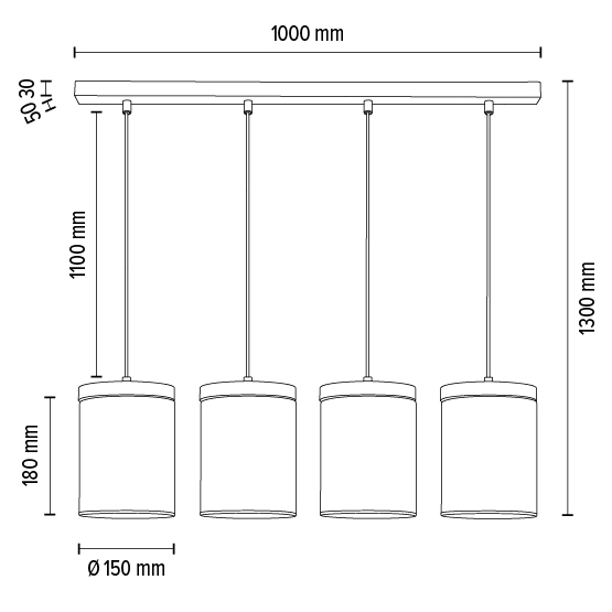 Skandynawska lampa wisząca MONSUN 161859457 szklane tuby przydymiony drewno