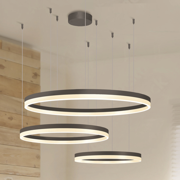 Lampa wisząca Halo AZ5349 120+100+80 LED 180W 3000-6000K pilot ring czarny