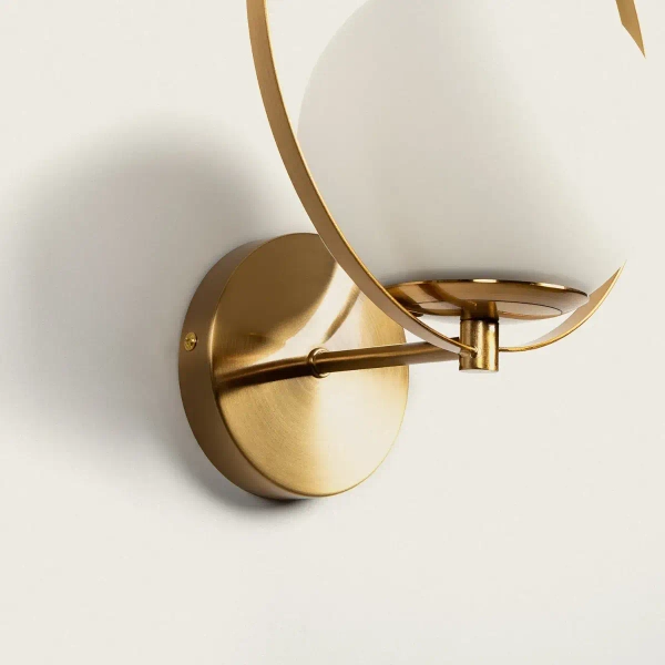 Kulisty kinkiet ścienny Milano ABR-KF-E27 Abruzzo metal szkło biały złoty