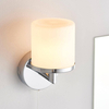 Szklana lampa ścienna Lipco 39608 IP44 do salonu chrom biały