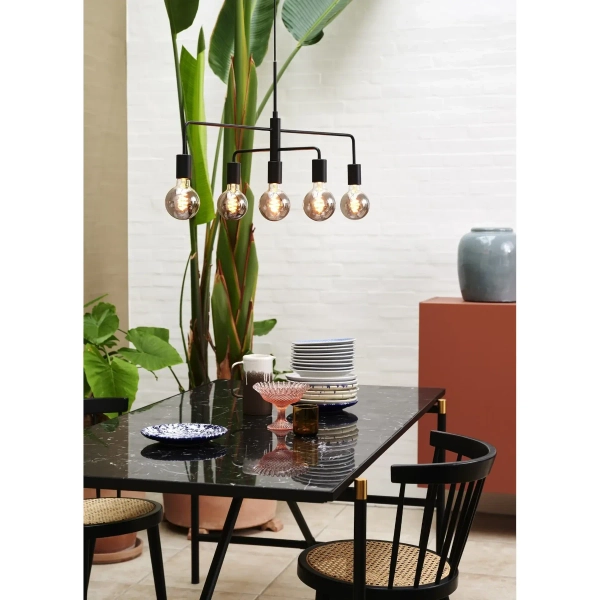 Lampa zwieszana Gloom 2113053003 do salonu metalowa czarny