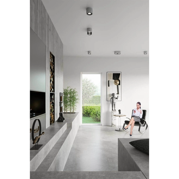 Owalny downligt betonowy SL.0882 szara lampa sufitowa