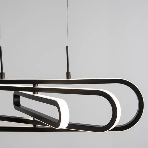 LAMPA wisząca HOYO LE41403 Luces Exclusivas modernistyczna OPRAWA metalowy ZWIS LED 50W 3000K podużny czarny