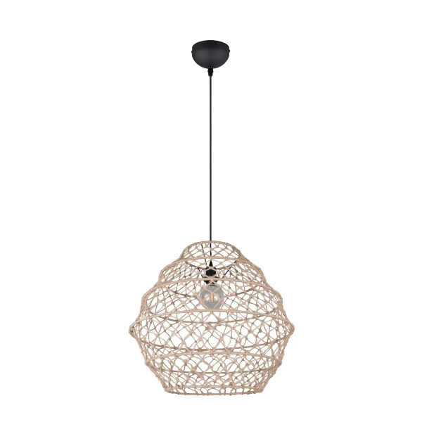 Ekologiczna lampa wisząca boho HIVE R31681036 czarny naturalny
