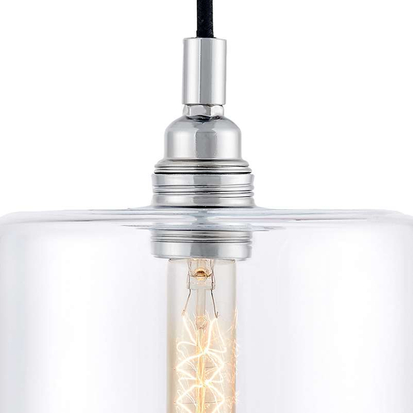 LAMPA wisząca LONGIS IV 10552109 Kaspa szklana OPRAWA zwis przezroczysty czarny