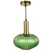 Plisowana LAMPA wisząca NORFOLK 314314 Polux szklany ZWIS do salonu loftowy zielony