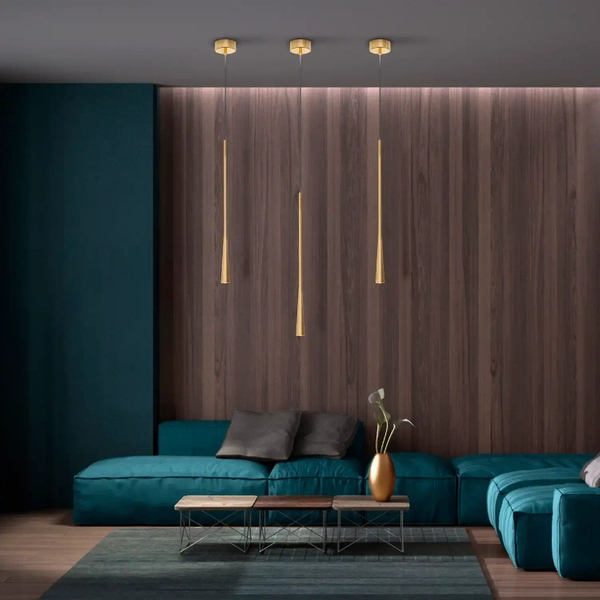 Minimalistyczna lampa wisząca Elysia PL0121-GD Yaskr LED 6W 3000K złota