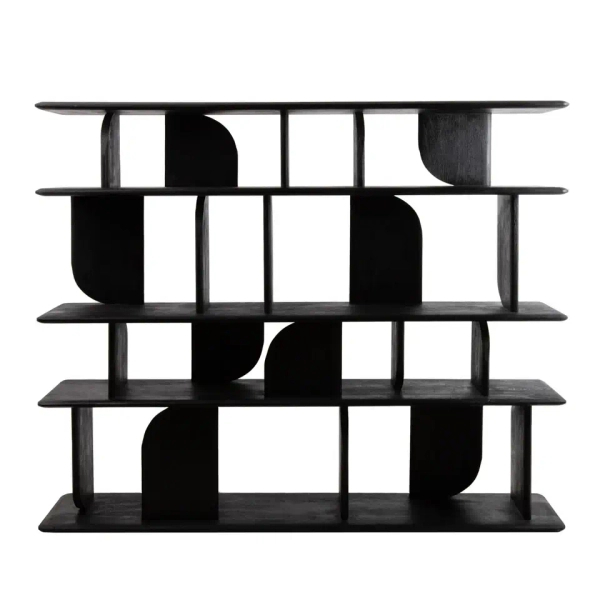 Regał NIVO MM001501100403 czarny drewniany do salonu 170cm