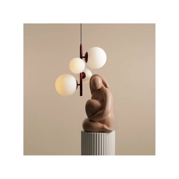 Modna lampa wisząca Bloom 1091L15 ball do salonu czerwona