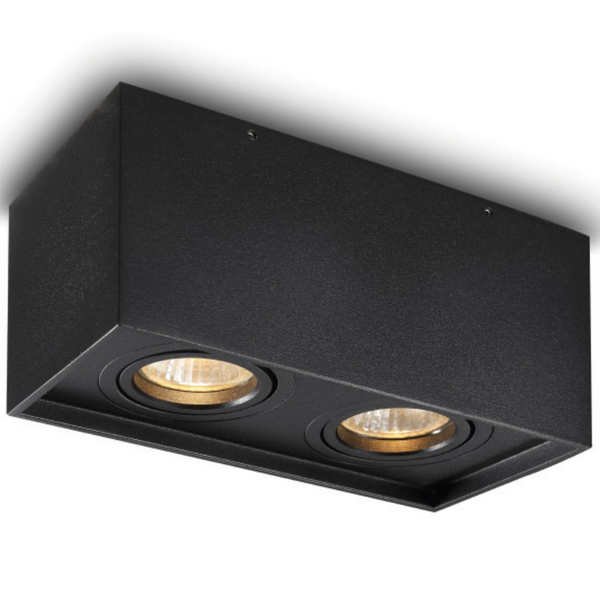 Nasufitowa lampa Hamal 303102003 Elkim 2-punktowa kostka czarna