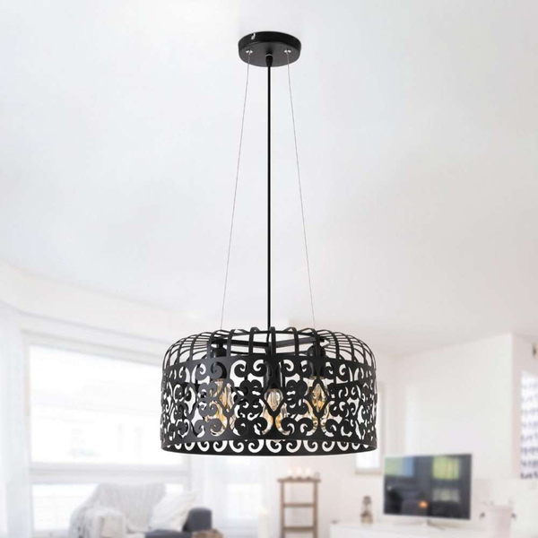 LAMPA wisząca ALESSANDRA 2158 Rabalux metalowa OPRAWA ażurowy zwis vintage czarny