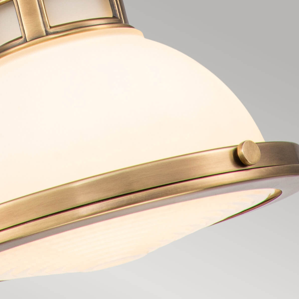 Szklana lampa wisząca retro Amelia HK-AMELIA-P-S-HB mosiądz biały
