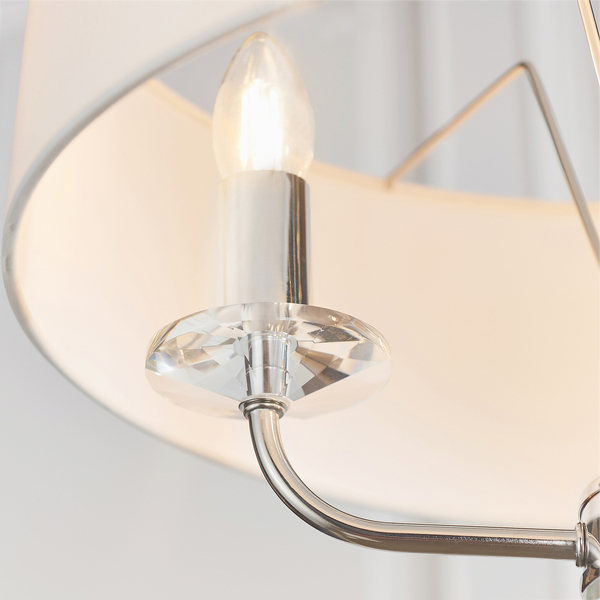 Lampa wisząca z abażurem Nixon 60129 Endon na łańuchu ecru nikiel